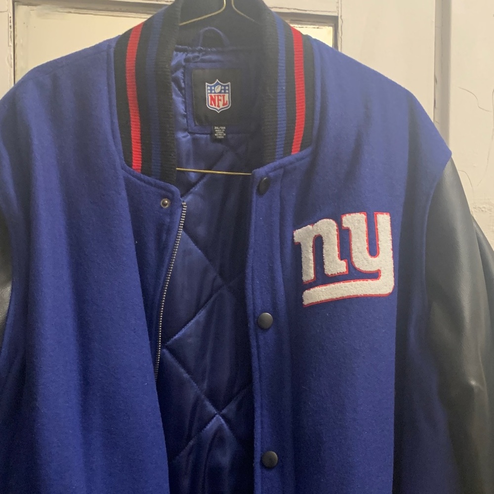 NFL Blue and Black Bomber Jacket